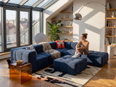 4 Teiliges Modulares Sofa – Blau Eeazi