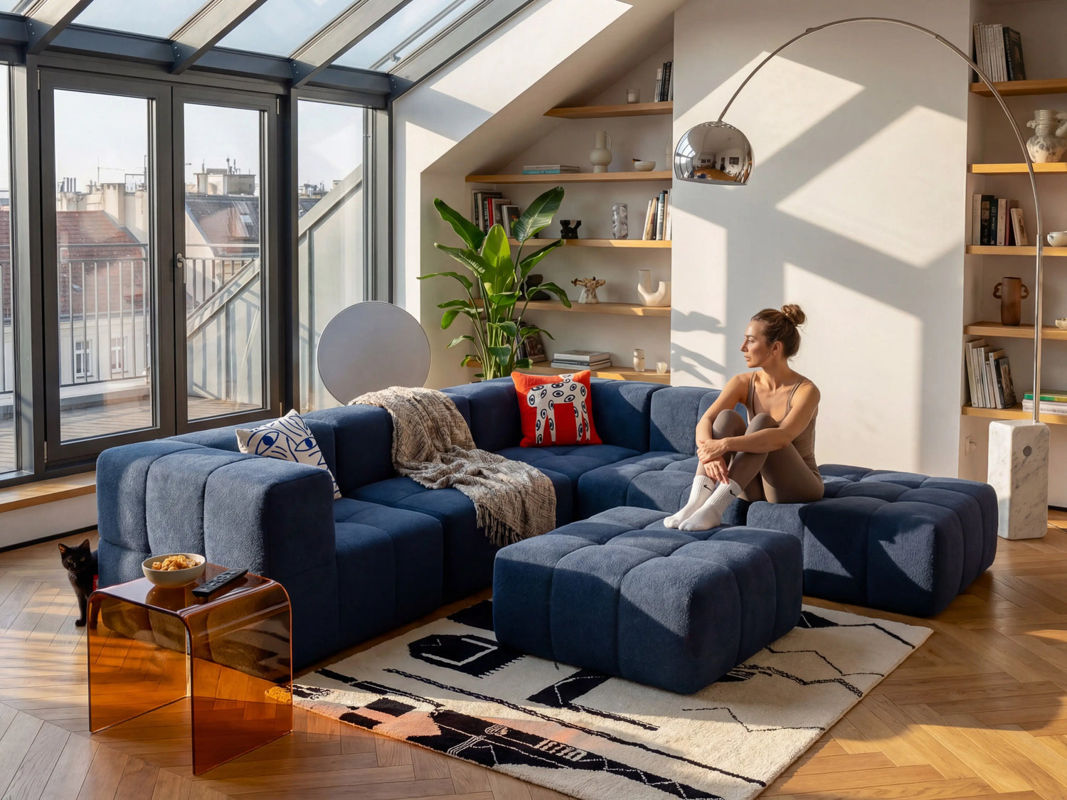 5 Teiliges Modulares Sofa – Blau Eeazi
