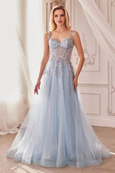 Embellished A-Line Tulle Ball Gown Tux-USA